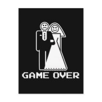 game over marriage funny wedding tshirt postcards by funnypartytshirts game over marriage funny wedding tshirt postcards