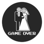 game over marriage funny wedding tshirt sticker