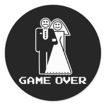 game over marriage funny wedding tshirt stickers