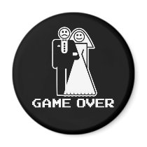 Game Over Marriage Game Over Funny tshirt Refrigerator Magnet