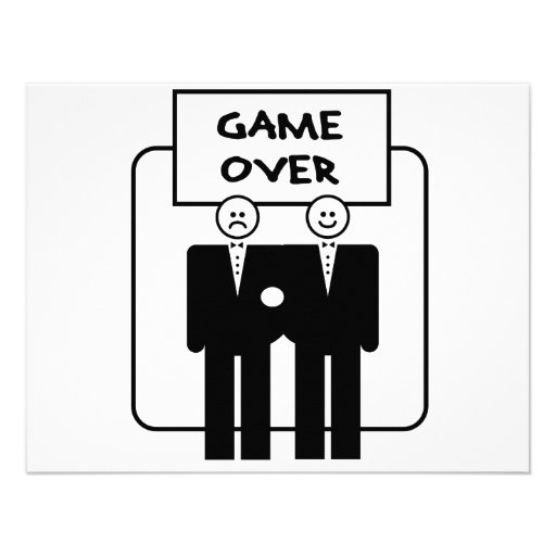 "Game Over" Marriage (Homosexual) Personalized Invitation