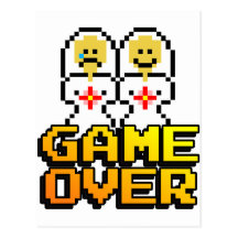 Game Over Marriage (Lesbian, 8-bit) Postcard