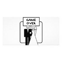 "Game Over" marriage photo cards