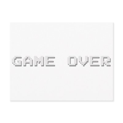 GAME OVER POST CARDS by CasuallyHardcore