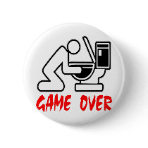 Game Over Puking buttons by WhiteTiger_LLC Game Over Puking buttons