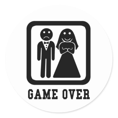 Game Over Round Sticker