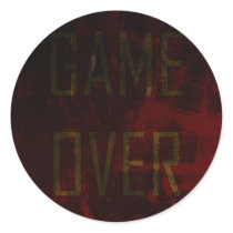 Game Over Round Sticker