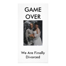 GAME OVER, We Are Finally  divorced Personalized Photo Card