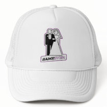 Game Over Wedding Bride & Groom TShirt (light pink hats