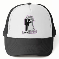 Game Over Wedding Bride & Groom TShirt (light pink hats