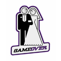 Game Over Wedding Bride & Groom TShirt (purple)