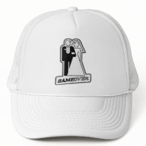 Game Over Wedding Bride & Groom TShirt (silver) hats