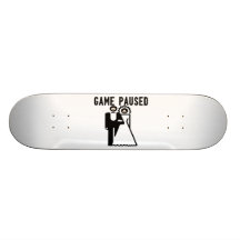 Game Paused Bride & Groom Skateboard