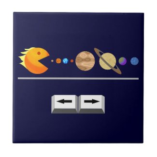 Game with planets funny Custom tile