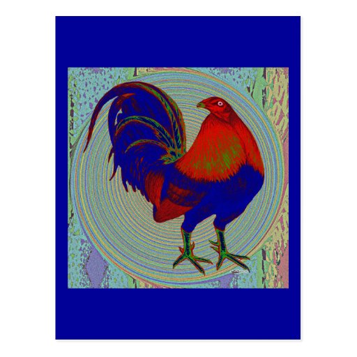 Gamecock:  Impressionist Rooster Postcard
