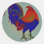 Gamecock:  Impressionist Rooster Round Sticker