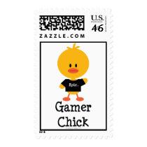 Gamer Chick Postage Stamps