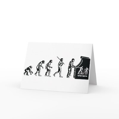 Gamer Evolution Game Video Games Arcade Geek Greeting Card by 