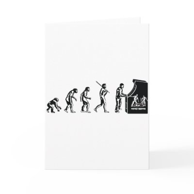 Gamer Evolution - Game Video Games Arcade Geek Greeting Card by CasuallyHardcore