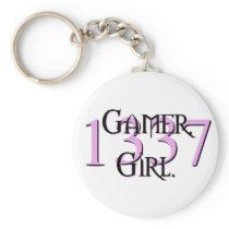 Gamer. Girl. 1337 Keychain