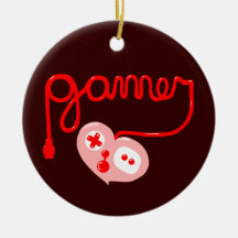 Gamer Heart Christmas Tree Ornament