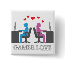 Gamer Love buttons by thefrozenduck Gamer Love buttons