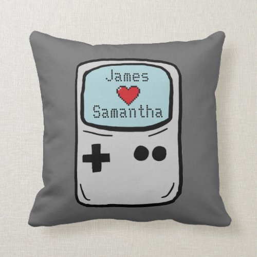 Gamer love heart wedding gift pillow