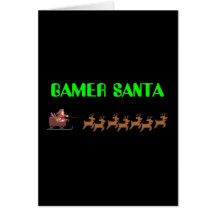 Gamer Santa Greeting Cards