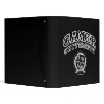 Gamer University (Black & White) 3 Ring Binder