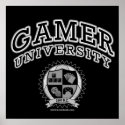 Gamer University (Black & White) posters