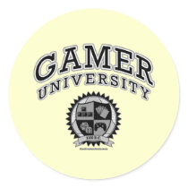 Gamer University (Black & White) Sticker
