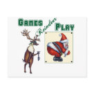 postcard - Games Reindeer Play - Pin the Tail on the Santa Claus