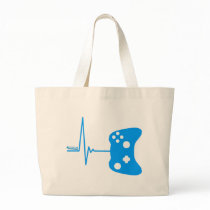 Gaming Heart Beat - gamer video games geek pad Canvas Bag