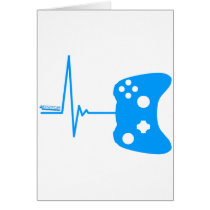 Gaming Heart Beat - gamer video games geek pad Card