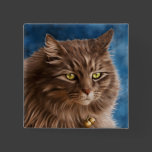 Gandalf - Silver Tabby Cat Art Pin