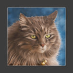 Gandalf - Silver Tabby Cat Art Fridge Magnet