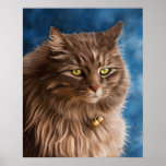 Gandalf - Silver Tabby Cat Art Poster