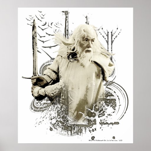 Gandalf with Sword Vector Collage Posters