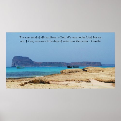 Gandhi inspirational quote POSTER print