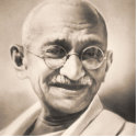 Gandhi photo sculptures