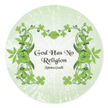 Gandhi Quote - God Has No Religion Round Stickers