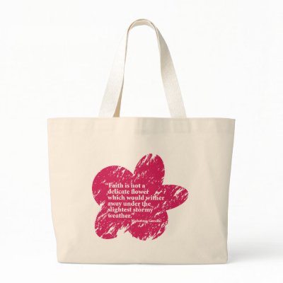 Gandhi Quote on a Flower Bags by dinijaz