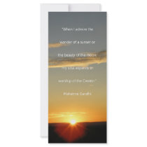 Gandhi Sunset Quote Book Mark Full Color Rack Card