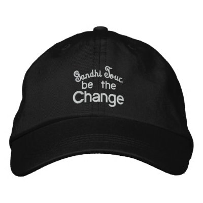 Gandhi Tour / Be the Change Embroidery Embroidered Hat by GandhiTour