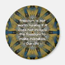 Gandhi Wisdom Quotation Saying about Freedom Magnets