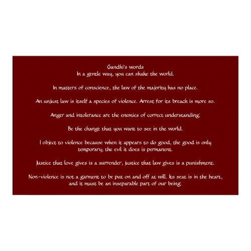 Gandhi's words on justice and compassion print