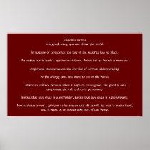 Gandhi's words on justice and compassion posters