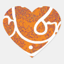 GANESH DEL TIEMPO PEGATINA DE CORAZÓN PERSONALIZADAS