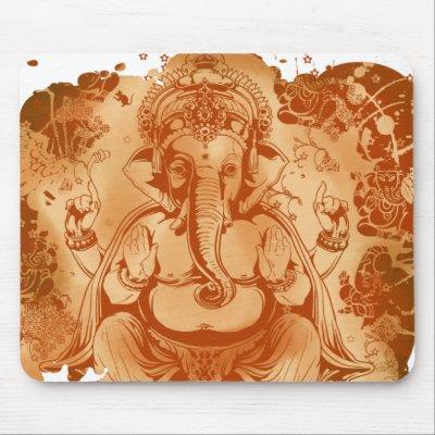ganesh rust splash mouse mats by EnlightenedElephant