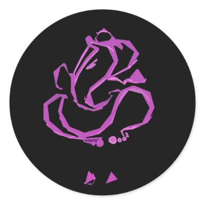 Ganesh Round Sticker by Parama